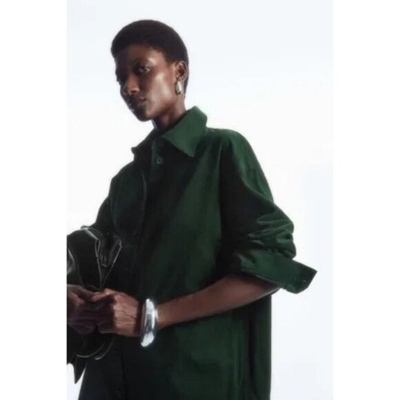 💕COS💕 Corduroy Midi Shirt Dress ~ Green US 6 - Picture 4 of 15